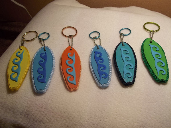 Surf Board Wooden Key Chain (K307) | Palm Harbor Woodcrafts
