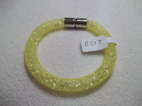 Yellow Mesh Crystal Filled Magnetic Bracelet (B327)