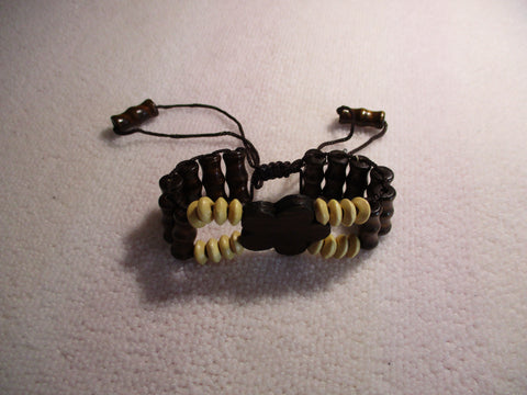 Wooden Bead Flower Bracelet (B553)