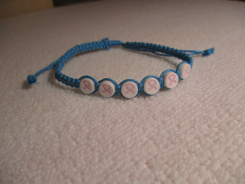 Blue Macrame Cancer Bracelet (B578)