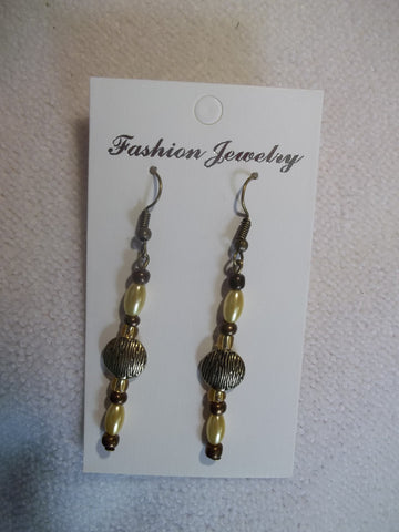 Bronze Yellow Beads Earrings (E832)
