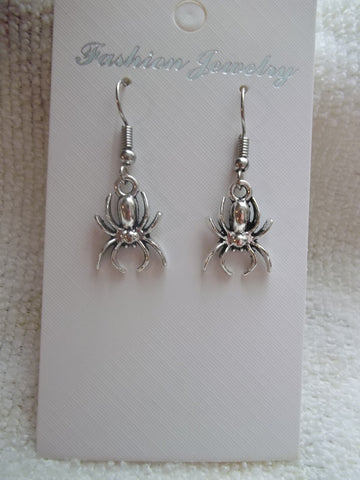 Silver Spider Earrings (E878)
