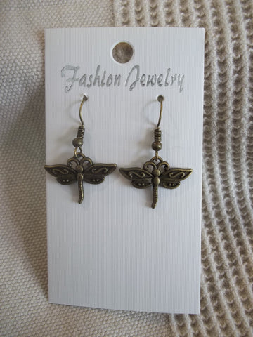 Bronze Dragonfly Earrings (E938)