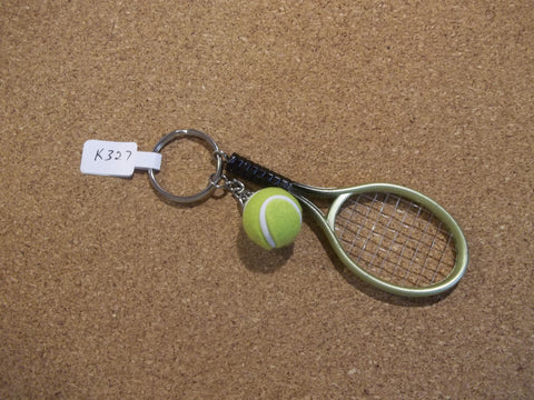Green Tennis Racket and Ball Key Chain (K327)