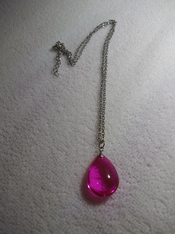Bright Pink Tear Drop Necklace (N1047)