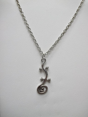 Silver Gecko Necklace (N396)